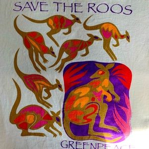 Vintage 80s/90s Greenpeace Save the Roos Tee